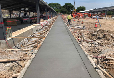 Sidewalk poured for Shed 1