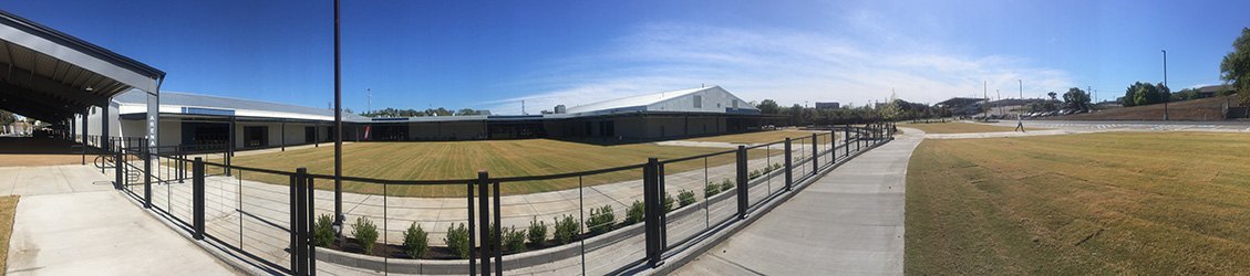 panoramic view of expo courtyard space